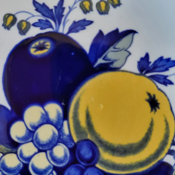 Spode England Blue Bird Fruit Yellow Blue Dinner Plate - Picture 3 of 6